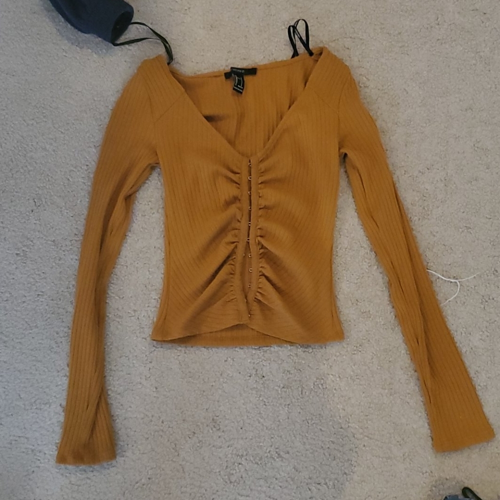 long sleeve mustard top